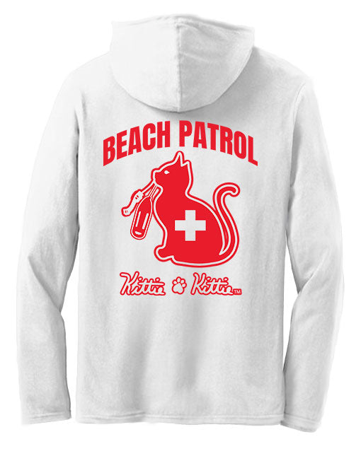 BEACH PATROL KITTIE, ADULT HOODIE TEE (PRINTED TO ORDER)
