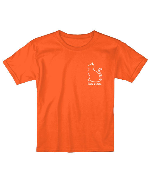 BASEBALL KITTIE, ORANGE AND BLACK, YOUTH SS (PRINTED TO ORDER)