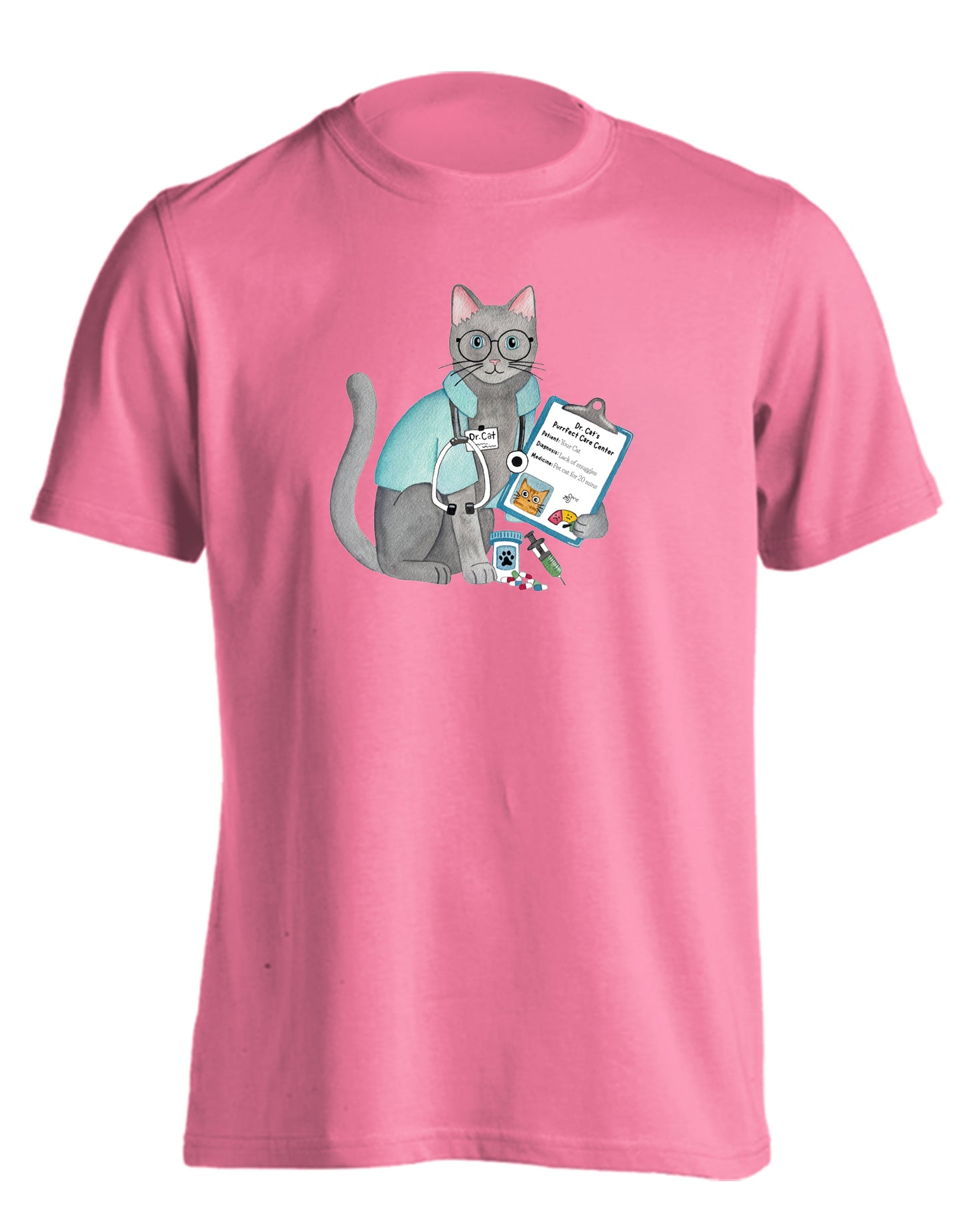 KITTIE KITTIE x OWLFEATHERS WATERCOLOR DOCTOR CAT AZALEA