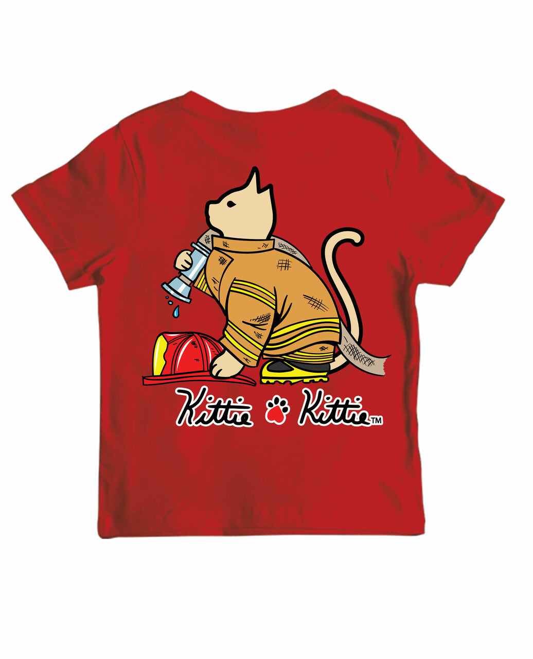 FIREFIGHTER KITTIE, YOUTH SS (PRINTED TO ORDER)