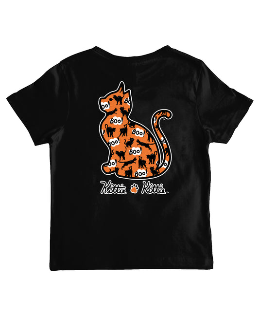 SCAREDY CAT PATTERN KITTIE, YOUTH SS