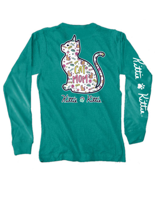 CAT MOM PATTERN KITTIE, ADULT LS