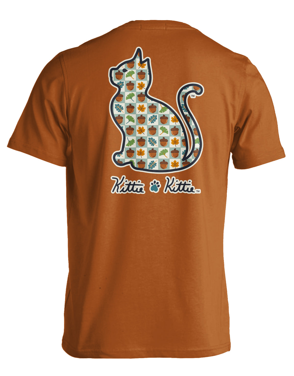 KITTIE KITTIE ACORN PATTERN KITTIE TEXAS ORANGE