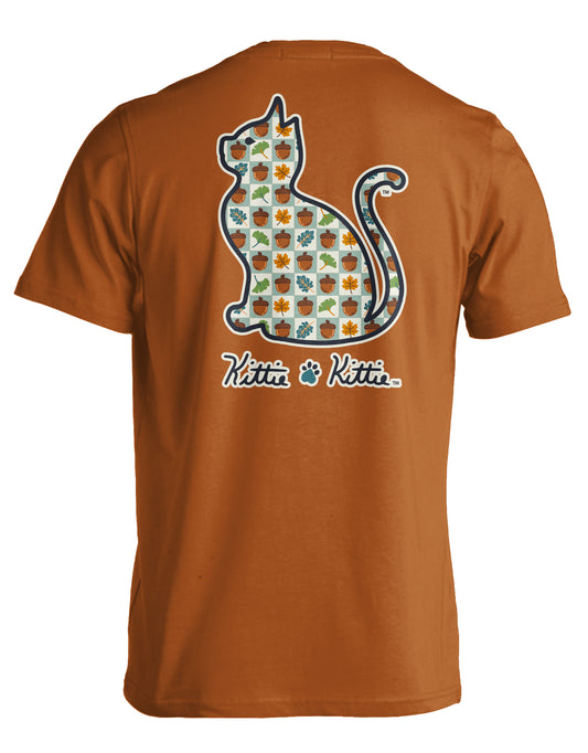 KITTIE KITTIE ACORN PATTERN KITTIE TEXAS ORANGE