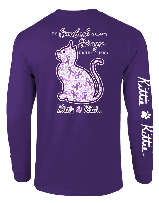 CANCER AWARENESS KITTIE, ADULT LS (PRINTED TO ORDER)