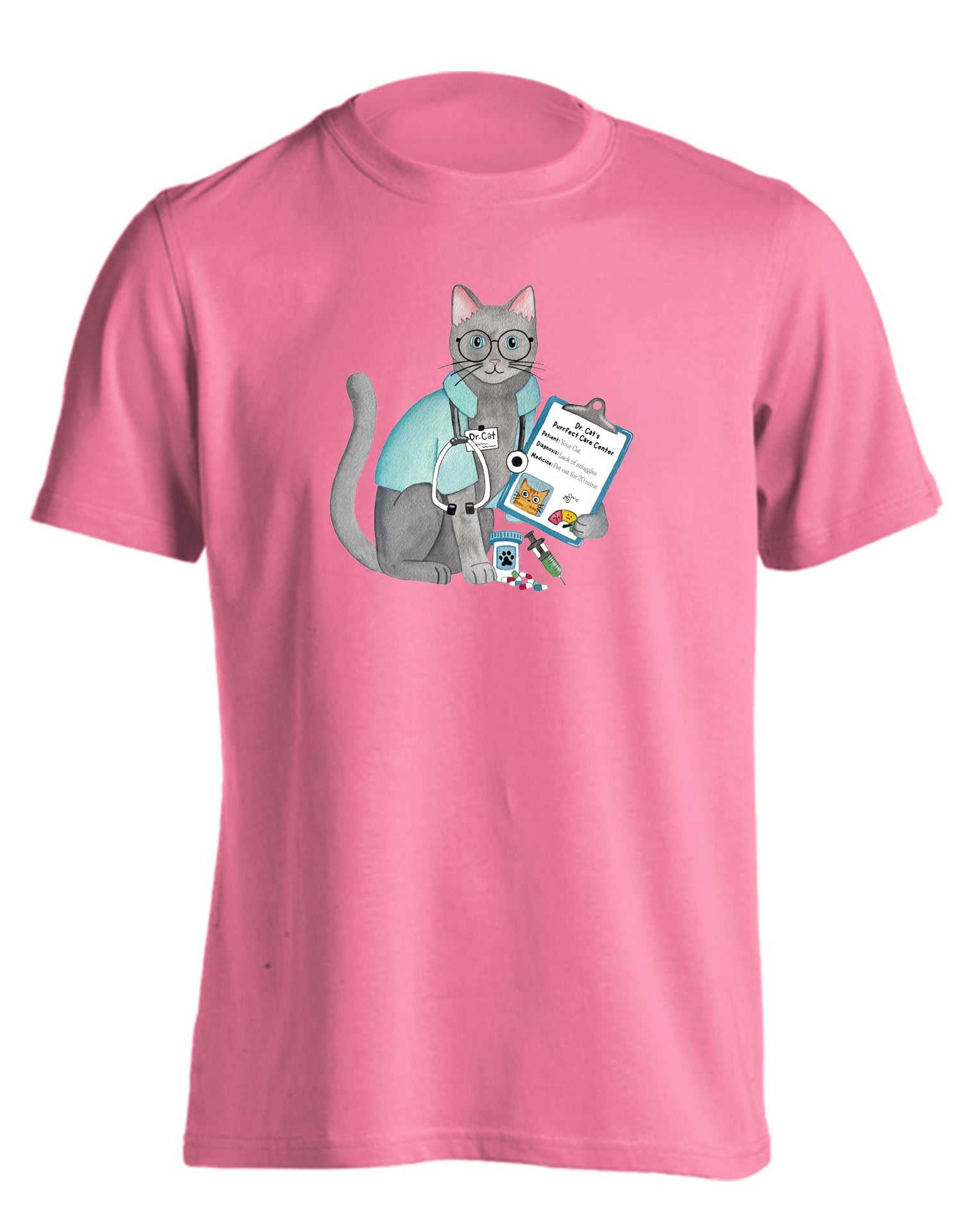 KITTIE KITTIE x OWLFEATHERS WATERCOLOR DOCTOR CAT AZALEA