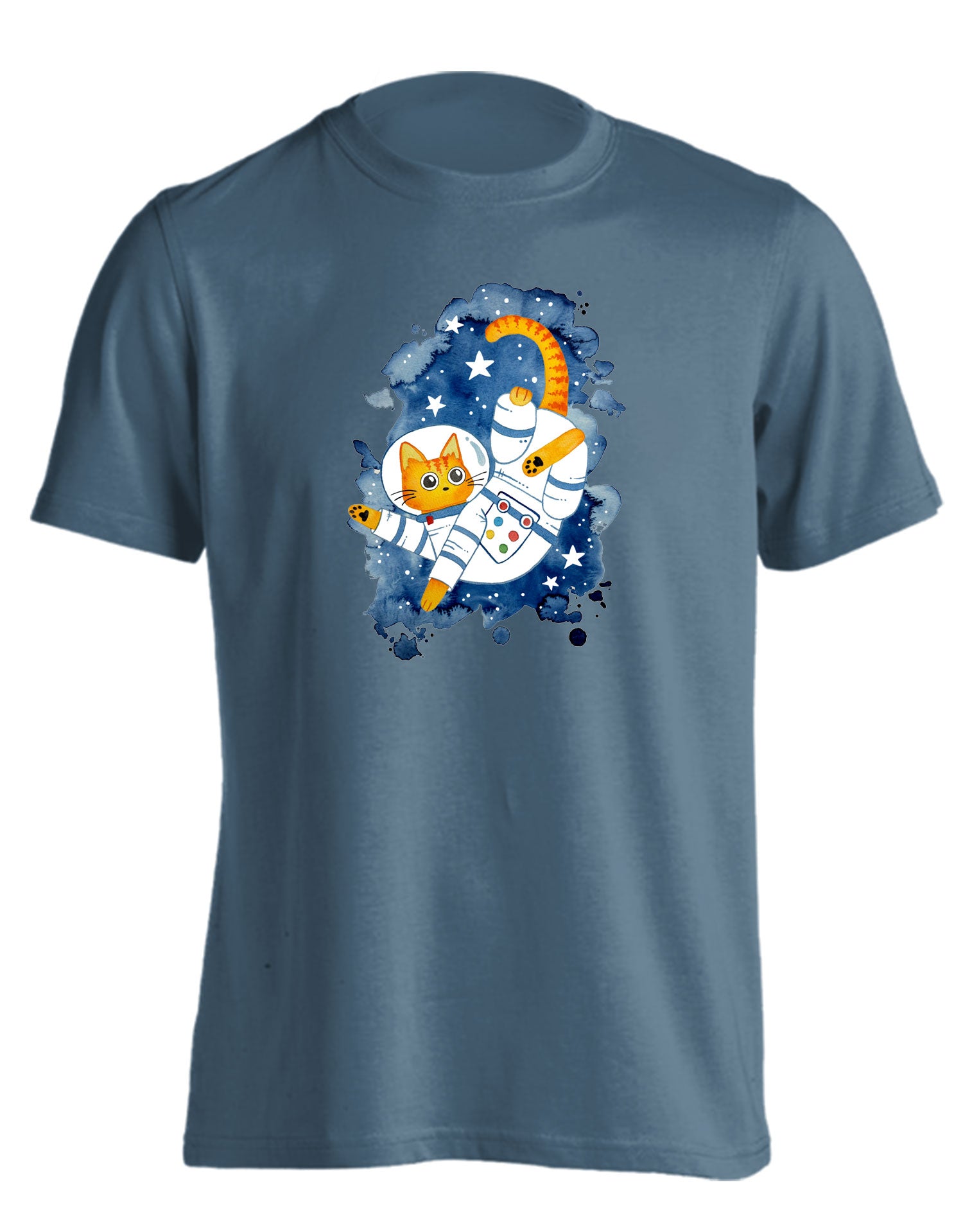 KITTIE KITTIE x OWLFEATHERS WATERCOLOR SPACE CAT INDIGO