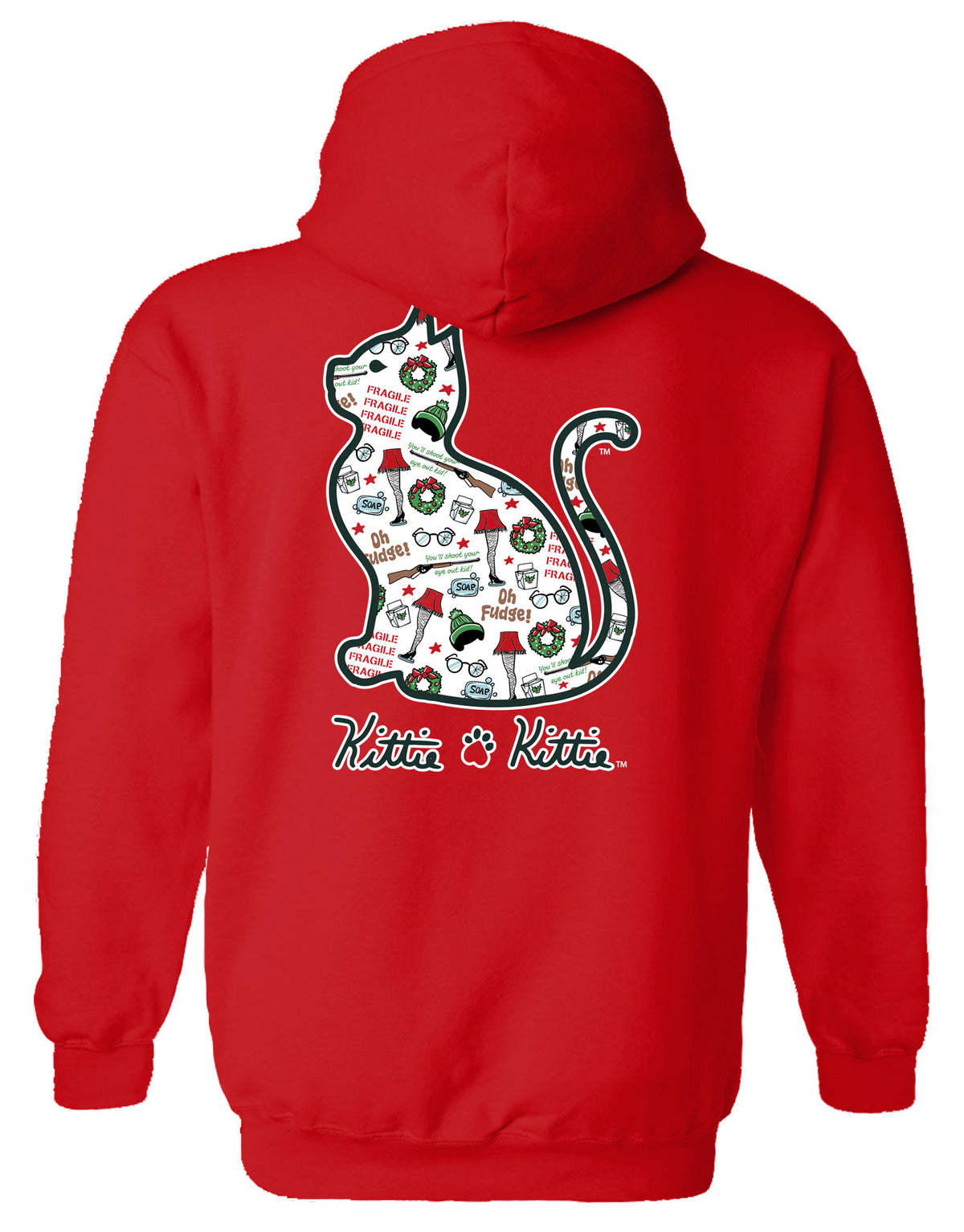 KITTIE KITTIE CHRISTMAS ICONS HOODIE RED