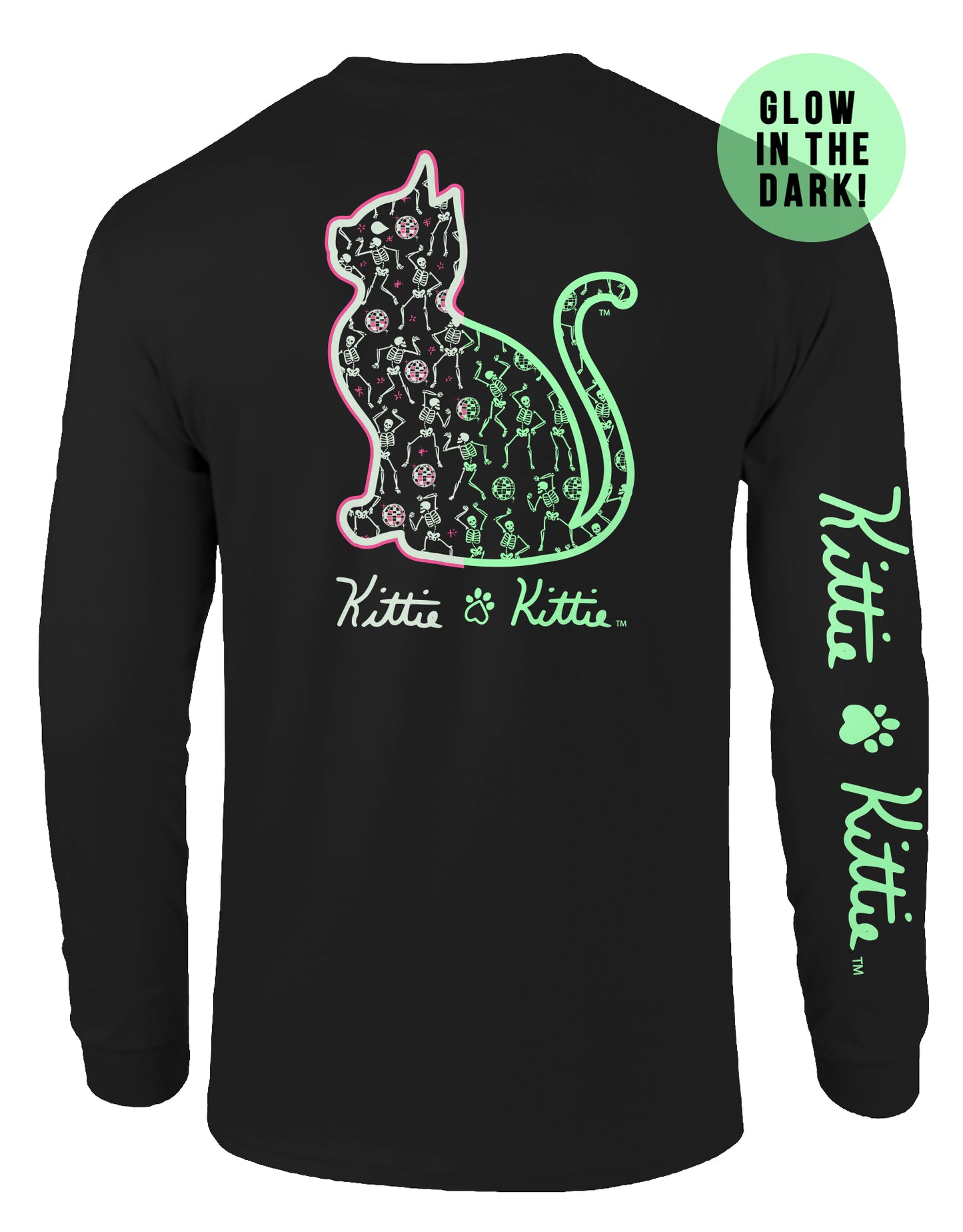 DANCING SKELETONS KITTIE, ADULT LS
