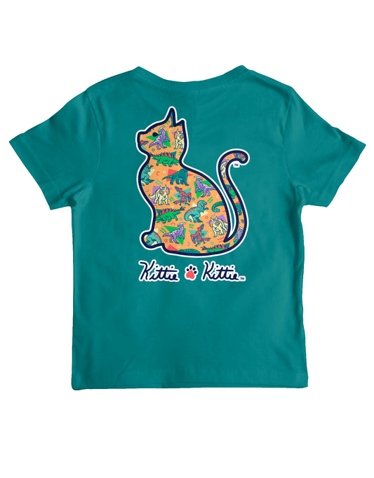 KITTIE KITTIE DINOSAUR PATTERN KITTIE, YOUTH SS JADE DOME