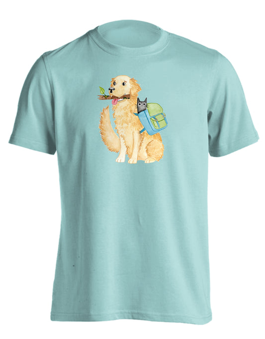 KITTIE KITTIE x OWLFEATHERS WATERCOLOR DOG HIKING TRUE CELADON
