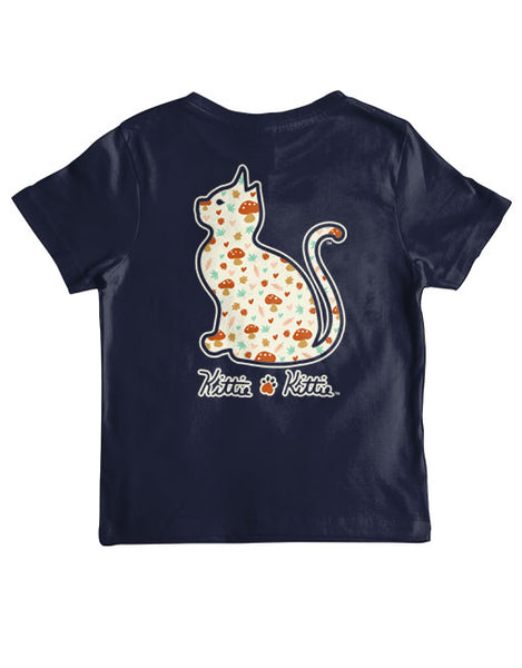 FALL MUSHROOMS KITTIE, YOUTH SS (PRINTED TO ORDER)