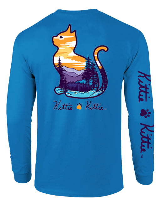 FOREST SUNSET KITTIE, ADULT LS (PRINTED TO ORDER)