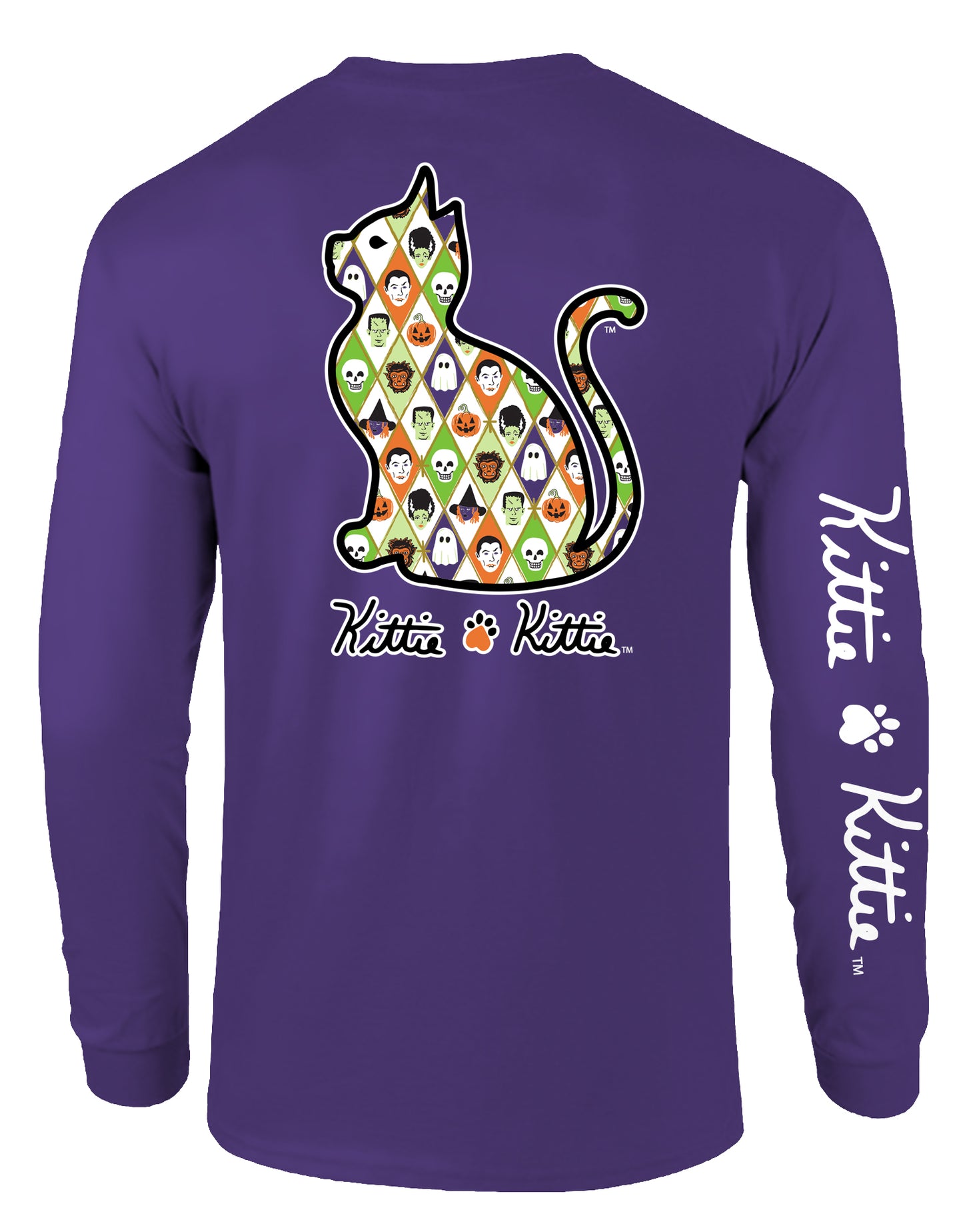 HALLOWEEN ARGYLE KITTIE, ADULT LS
