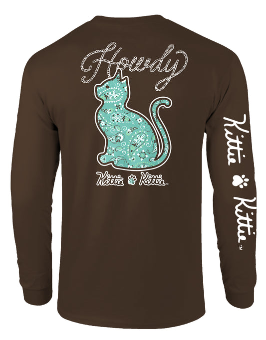 HOWDY BANDANA PATTERN KITTIE, ADULT LS (PRINTED TO ORDER)