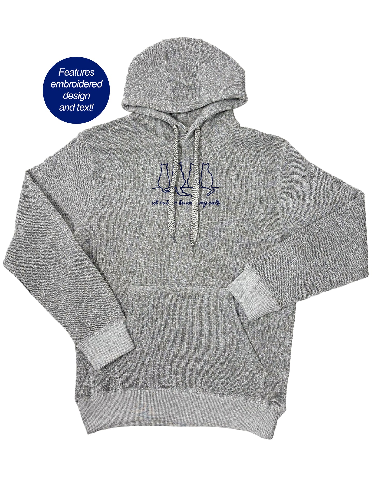 KITTIE KITTIE I'D RATHER BE WITH MY CATS, NANTUCKET HOODIE