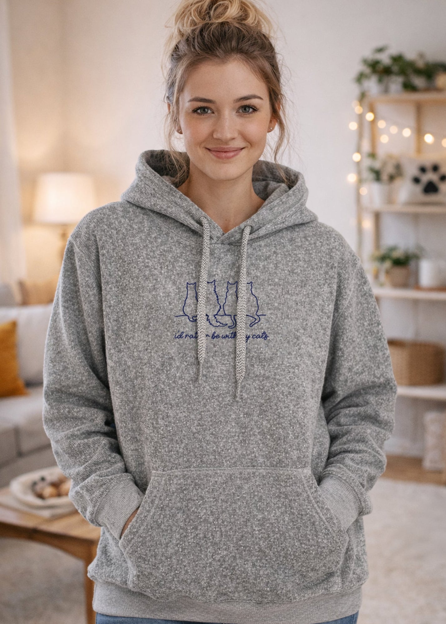 KITTIE KITTIE I'D RATHER BE WITH MY CATS, NANTUCKET HOODIE