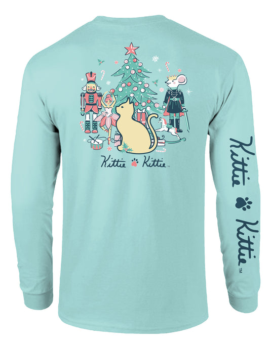KITTIE KITTIE NUTCRACKER BALLET KITTIE, ADULT LS CELADON