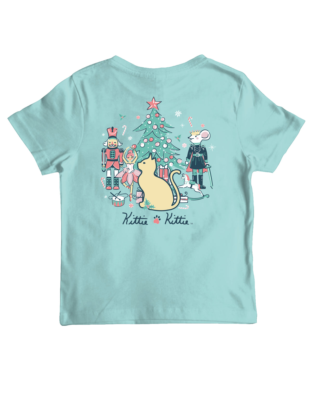 KITTIE KITTIE NUTCRACKER BALLET KITTIE, YOUTH SS TRUE CELADON