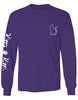 PURPLE MASCOT KITTIE, ADULT LS (PRINTED TO ORDER)