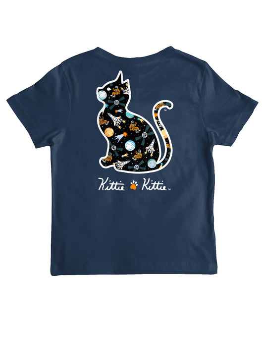 KITTIE KITTIE SPACE EXPLORATION KITTIE, YOUTH SS BLUE DUSK